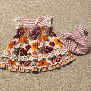 Matilda Jane dress w/ diaper cover, size 3/6 months